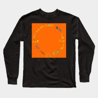 Orange O'Clock with Numbers, watercolor in orange blue lime green yellow Long Sleeve T-Shirt